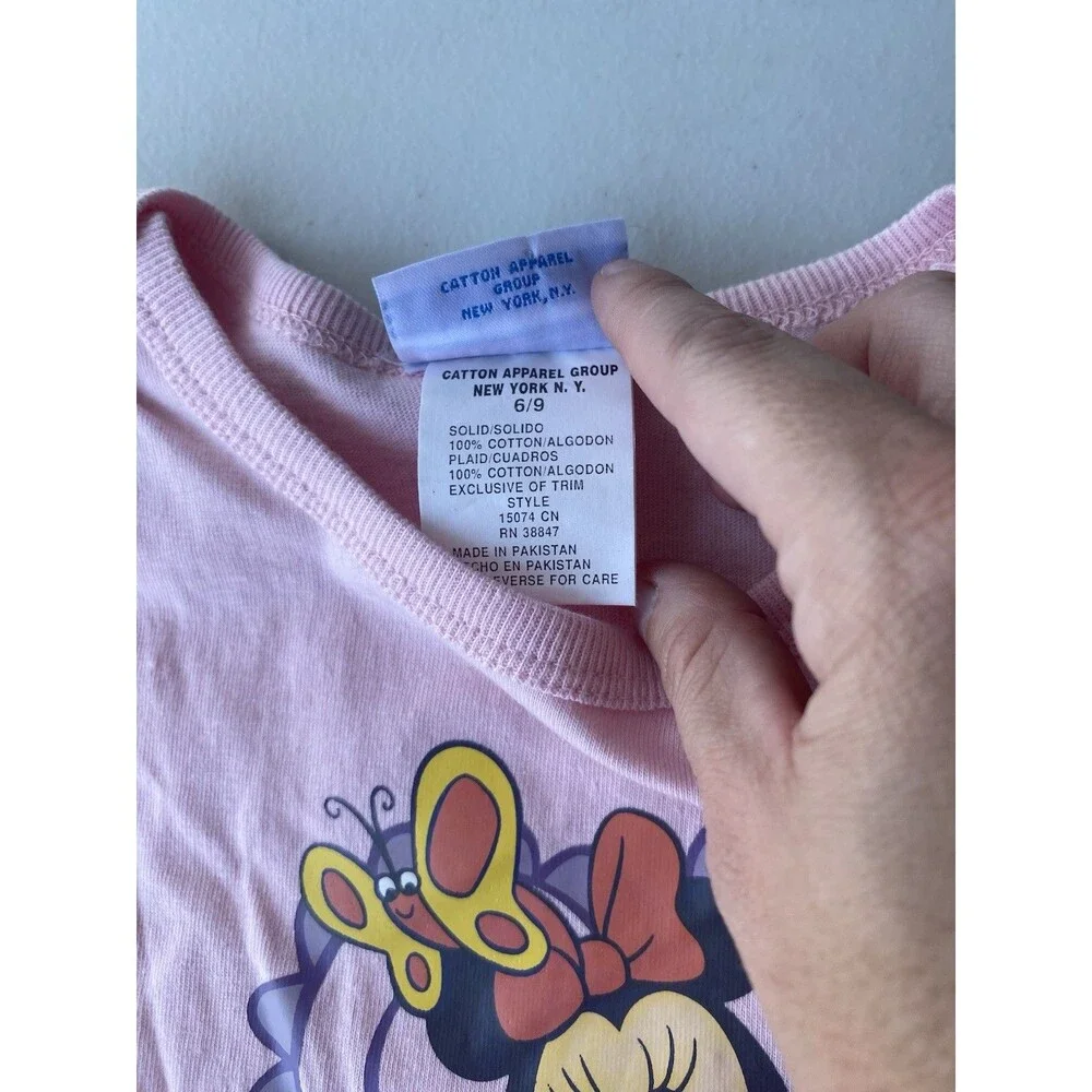 Vintage Disney Babies Minnie Mouse Bodysuit Pink 6-9M Booties Set NWOT